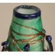 Vase en verre vert et bleu signé LUZORO 96