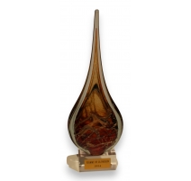 Décoration Flamme en verre orange signé LUZORO