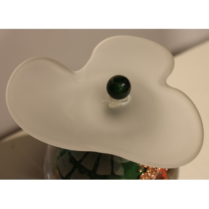 Flacon vert et blanc en verre signé LUZORO 97