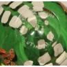 Flacon vert et blanc en verre signé LUZORO 97