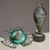 Green and yellow glass bottle marked LUZORO 01