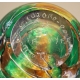 Flacon vert et jaune en verre signé LUZORO 00
