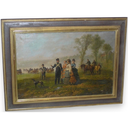 Tableau \"Personnages\" signé A. DOVIAN