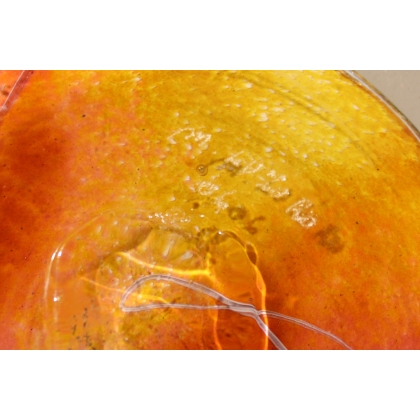 Flacon Papillon orange en verre signé LUZORO 06