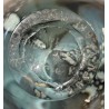 Flacon rose et argent en verre signé LUZORO 1994
