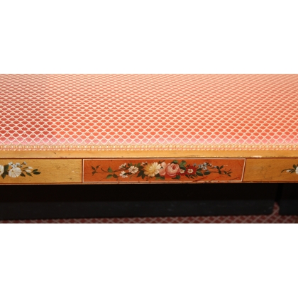 Painted wooden bench upholstered by Moinat SA – Antiques and home décor