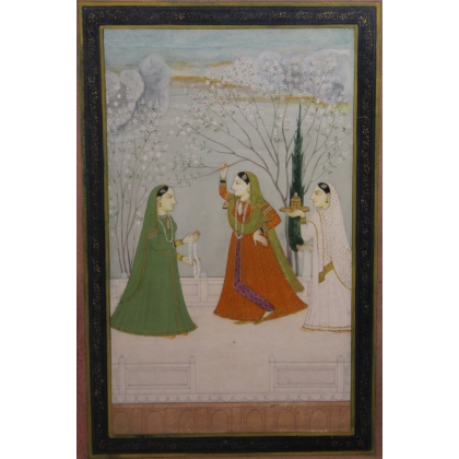 Gravure indienne "Trois femmes"