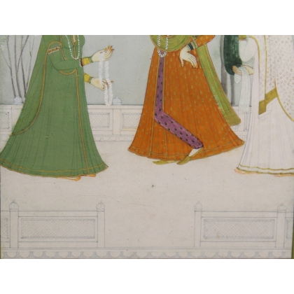 Gravure indienne "Trois femmes"