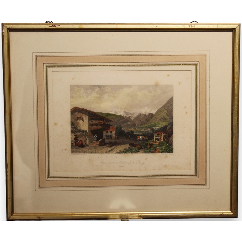 Gravure "Chaumière Suisse" par C. STANFIELD