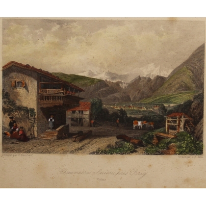 Engraving entitled ‘Swiss Cottage’ by C. STANFIELD