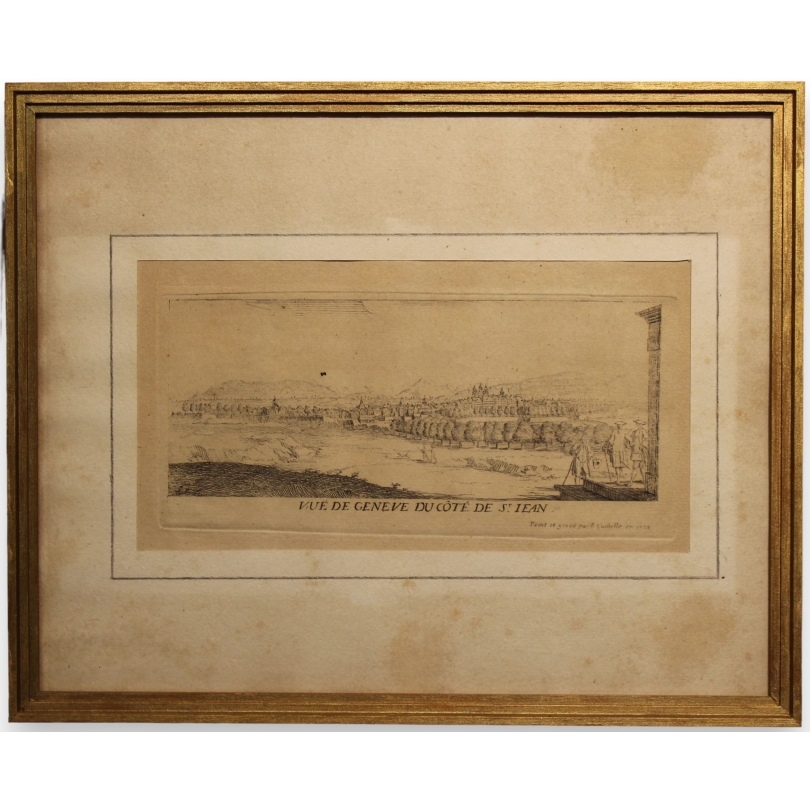 Engraving: ‘View of Geneva towards St Jean’