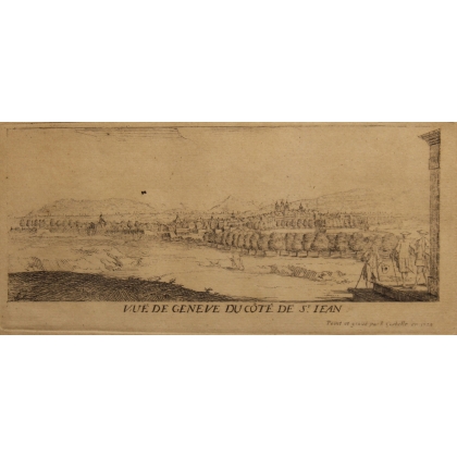 Engraving: ‘View of Geneva towards St Jean’