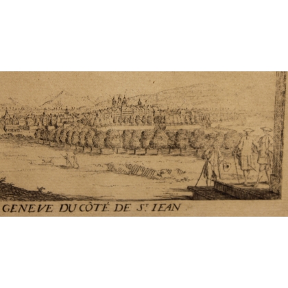 Engraving: ‘View of Geneva towards St Jean’