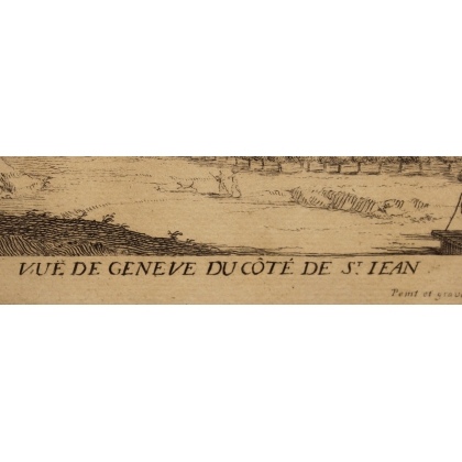Engraving: ‘View of Geneva towards St Jean’
