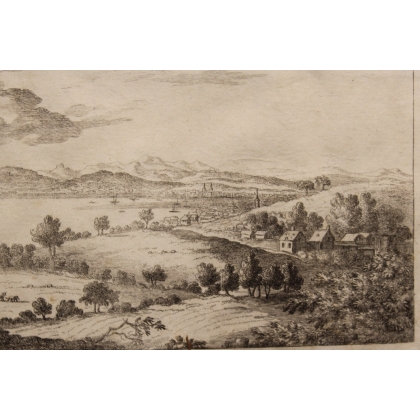 Gravure "A Prospect of Geneva and The Lake"