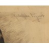 Dessin au fusain "Femme" signé PIGUET