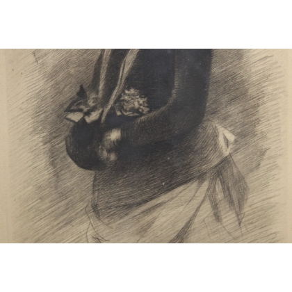 Dessin au fusain "Femme" signé PIGUET
