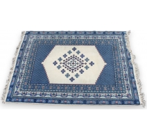 Tapis marocain en laine bleu