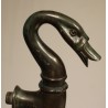 Antique-finish brass swan-neck tap