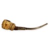 Pipe made of bone, wood and silver-plated metal