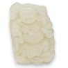 Buddah riant en jade blanche sculptée