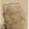 Buddah riant en jade blanche sculptée