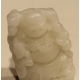 Buddah riant en jade blanche sculptée