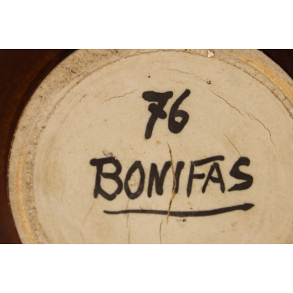 Vases pansu en céramique émaillé signé BONIFAS 76