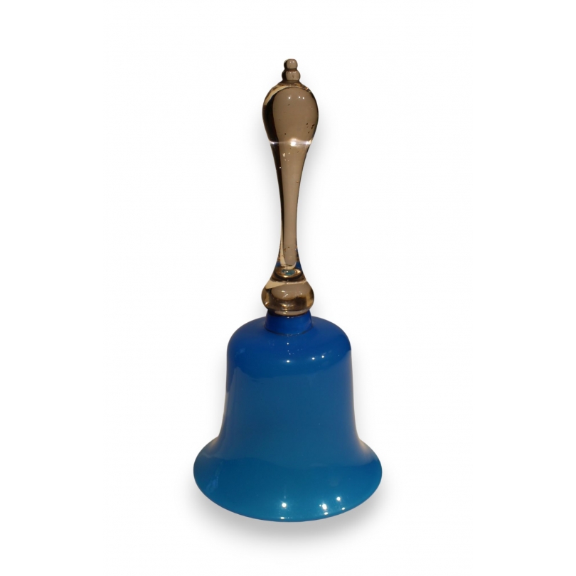 Cloche en verre transparent et bleu