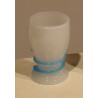 Pair of white opaline snake-patterned tumblers