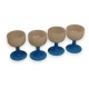 Suite de 4 verres en opaline blanche et bleue