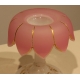 Petit vase cornet en opaline blanche et rose