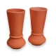 Paire de vases en opaline rose