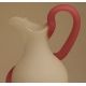 Pichet en opaline blanche et rose dépoli