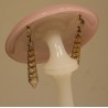 Porte-chapeaux en opaline blanche et rose
