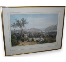 Engraving "View of Lausanne".