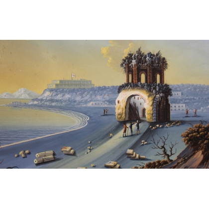 Paire de gouaches napolitaines