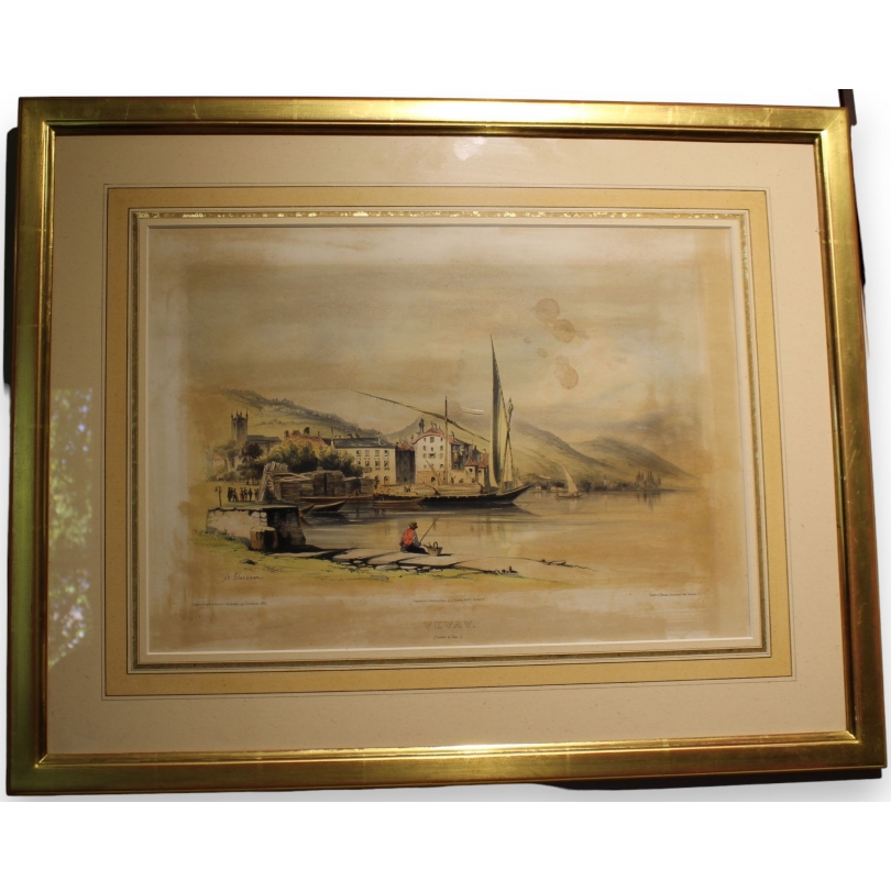 Engraving entitled ‘Vevay’ by DANDIRAN