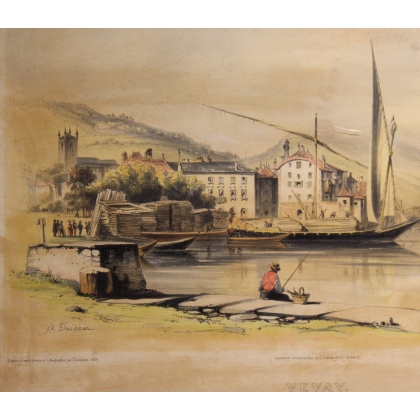 Engraving entitled ‘Vevay’ by DANDIRAN