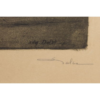 Engraving entitled ‘Wheat-Gatherers by the Cart’, signed DELSA