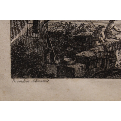 Engraving entitled ‘View of the entrance to Valais’ by BREMDOIN