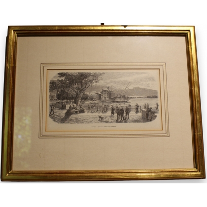 Engraving: ‘Vevey: Quai d’Embarquement’