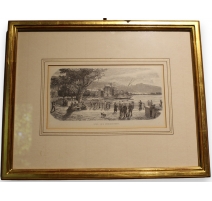 Gravure "Vevey: Quai d'Embarquement"