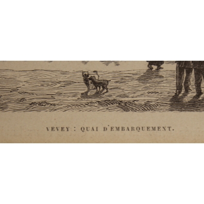 Engraving: ‘Vevey: Quai d’Embarquement’
