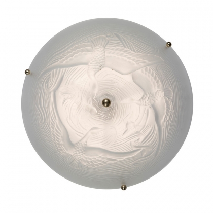 Plafonnier en verre moulé aux mouettes