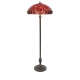 Lampadaire style Tiffany, abat-jour rouge