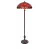 Lampadaire style Tiffany, abat-jour rouge