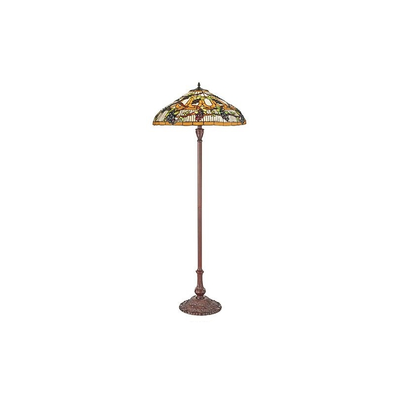 Lampadaire style Tiffany, abat-jour Raisins