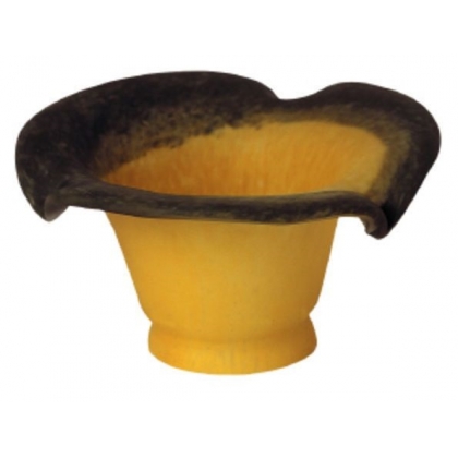 Tulipe en verre jaune bord vert