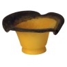 Yellow glass tulip with a green rim